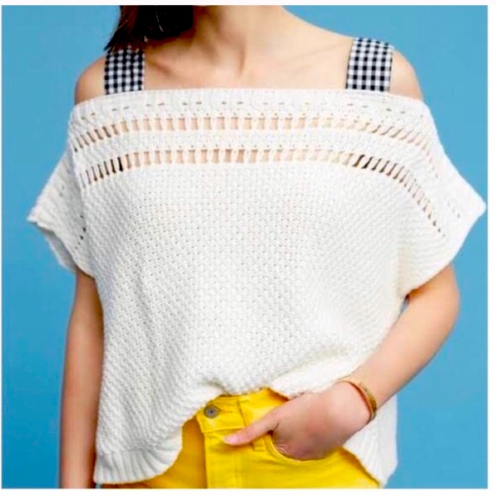 Maeve Off-Shoulder White Sweater